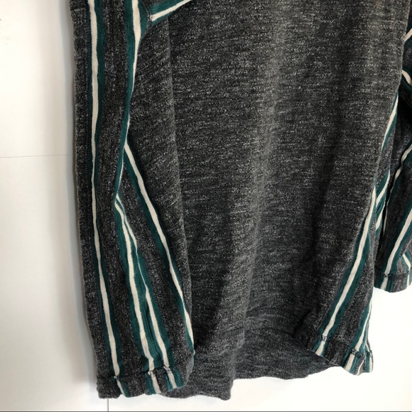 Madewell Dark Gray 3/4 Sleeve Striped Sweater Top - Picture 10 of 10